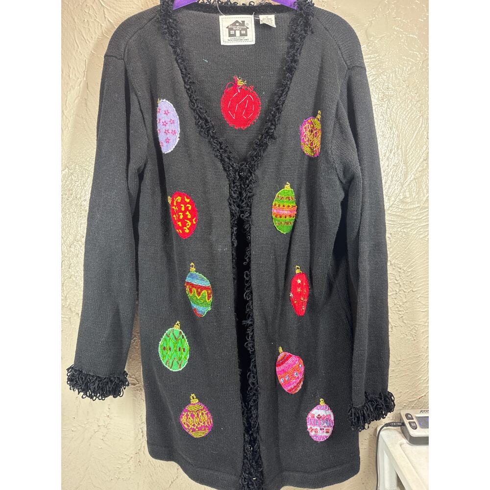 Storybook‎ Knits Cardigan Sweater Vintage Ugly Christmas Party Ornament Medium